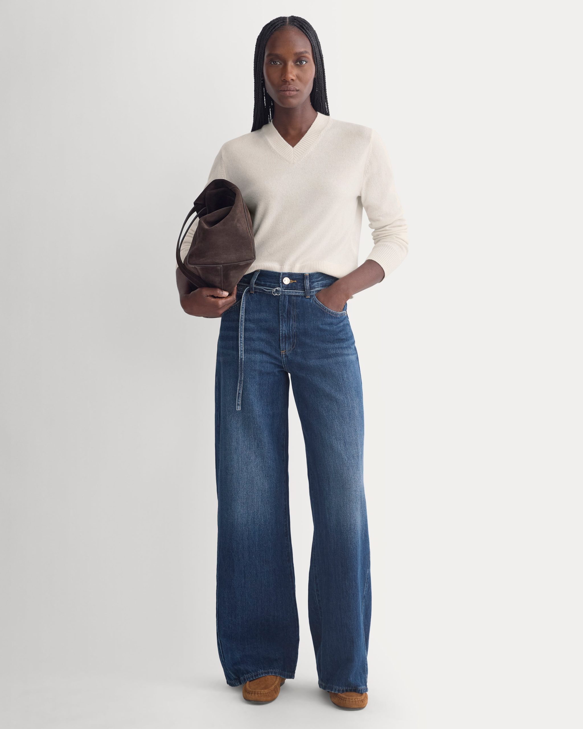 Lightweight Loose Wide-Leg Jean | Dark Indigo | Long